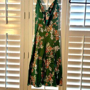 tie-front silky cocktail dress